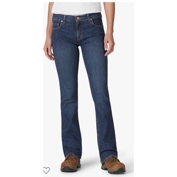 Dickies Relaxed Fit Bootcut Jeans Womens Size 10RG (34x33) Blue Denim Cotton - Picture 1 of 12